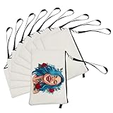 VORTRIDINO Sublimations-Make-up-Taschen, 16 x 22,9 cm, Sublimationsdruck, leer, Leinen, Weiß, Leinen, blanko, Bleistiftbeutel, Stifteetui für Sublimation, DTF/HTV-Druck, Basteln, 10 Stück, Weißes