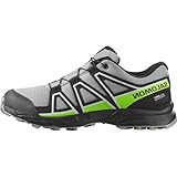 Salomon Unisex Kinder Speedcross Waterproof Hiking Shoe, Alloy Black Green Gecko, 35 EU