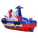Fockety Feuerlöschboot-lielzug, Elektrische Feuerlöschschiffielzug mit Ton und Licht, Feuerlöschschiffielzug, Feuerschiff-Wassiserzug, Wasserspruch-Spieltzug,