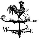 Alnicov Hahn Metall Vintage Wetterfahne hohl Windrichtungsanzeiger für Outdoor Garten Dach Paddock Dekoration