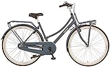 Prophete Unisex – Erwachsene Geniesser City Bike 20.BTC.20 | 28' Retrofahrrad mit Weißwandreifen und Frontträger Damen/Herren Shimano 7-Gang Nabenschaltung | grau matt Fahrrad, RH 48
