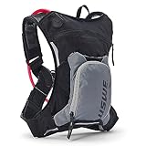 USWE Moto Hydro 3L Trinkrucksack mit 2,0 l Wasserblase, ein hochwertiger, federfreier Rucksack für Enduro und Off-Road-Motorrad, Schwarzgrau