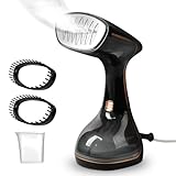 OKYUK Steamer Dampfglätter 1800W, Tragbarer Dampfglätter Konstante, Hemdenbügler, 320ml Dampfbügeleisen Tank, mit 2 Dampfbürste, für Zuhause, Büro, Reisen, Steam Iron Faltenentferner (Schwarz)