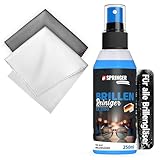 SPRINGER CX2200 - - Brillenreiniger 250 ml - - Made in Germany - - Sanfter Reiniger für alle Brillengläser (Glas & Kunststoff) - - gegen Flecken & Schlieren auf der Brille - - für Brillenputztücher