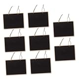 SEWACC 8 Stück Teiliges Hängendes Holz DIY Kreidetafel Doppelseitige Schiefertafeln Beschreibbare Tafel zum Aufhängen Dekorative Memotafel für Zuhause Büro Party und Geschenke
