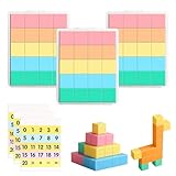 INQUIRLLY Magnetische Bausteine Blöcke für Kinder, 60 Stück Magnetbausteine Magnet Spielzeug Kinder, Magnetisches Spielzeug Mit 3 Zahlenaufkleber, für Jungen und Mädchen ab 3 Jahre(2cm x 2cm)
