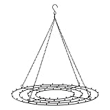Spetebo Metall Hängekranz schwarz rund groß - 42 cm - Deckenkranz mit Kette - Weihnachten Advent Hänge Decken Metall Deko Kranz zum Schmücken