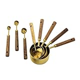 PHENOFICE 8St Backwerkzeug küche armaturen küchenaccecoires Messbecher-Set cookrings kochgeschier Backbecher Messbecher für Flüssigkeiten Messlöffel aus Edelstahl Messbecher aus Metall Holz