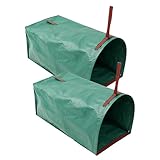Rasensäcke – 42 cm Kapazität, faltbarer Behälter für einfaches Sammeln, Aufbewahrung im Freien mit wiederverwendbarer Funktion, Gartensäcke für Schnitte, Äste, Schmutz, Landschaftsbau, Grün, 2 Stück