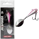 Wild Devil Baits Jig Spinner Spin Jig Bleikopfspinner Spoon (10g, Hot Pink)