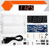 Digitaler Röhrentemperatur-Wecker, Montageset für praktische Elektronik-Bildungserfahrung (Orange)