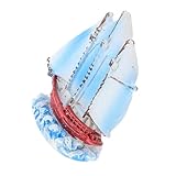 Abaodam Kreative Wohndekorationen Spielzeugboote Nautische Badezimmerdekoration Segelboot Ornamente Miniatur-Boot- Thema Unsinkbar Im Freien Klein Pastell Strand Harz