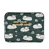 Laptoptasche mit individuellem Namen, 33-35,6 cm, klassisch, Cartoon, niedliches weißes Schaf, personalisierte Reise-Laptop-Tasche, Handtasche für Reisen, Business, Forro Para
