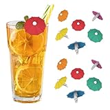 YEWCEP Glasmarkierer Silikon, 12 Stück Wiederverwendbare Glasmarkierung Für Trinkgläser, Ideal Für Hochzeitsfeiern Und Barpartys, 6 Farben (Orange, Lila, Blau, Grün, Rot, Gelb)