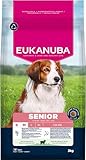 Eukanuba Senior Hundefutter mit Lamm und Reis für kleine und mittelgroße Rassen - Premium Trockenfutter für ältere Hunde, 3 kg