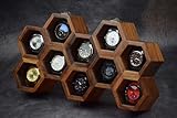 Erhöhen Sie Ihre Uhrensammlung mit dem Uhrendeck, Premium-Uhrenvitrine für 10 Uhren, einzigartiges Geburtstagsgeschenk für Herren, Holz-Uhrenbox und Uhrenetui, im Lieferumfang