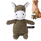 Quietschspielzeug mit Cartoon-Tiermotiv – langlebige Plüsch-Eselpuppe mit Geräuschen, spannendes Kauspielzeug für Welpen | Interaktive Haustierunterhaltung für Hunde zur Reduzierung von Ängsten und Fö