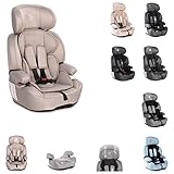 Lorelli Kindersitz Iris Isofix Gruppe 1/2/3 (9-36kg) Boostersitz weiche Kissen, Farben:beige Hippo