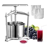 VEVOR 5,5 L Obstpresse Apfelpresse Fruchtpresse Maischepresse, Beerenpresse 22 x 14,3 cm Apfelpresse Manueller Entsafter Fruchtpresse Mechanische Edelstahl Presse Geeignet für Saft Fruchtpüree usw.