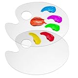 Sdhgerh 2 Stück Klare Mischpalette Acrylfarben Ovale Mischen Aquarell Malpalette Leicht zu Reinigen 15x25 cm