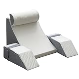 Danchen Keilkissen zum Schlafen, Lesen, Säurereflux, weiches Bettkeilkissen, verstellbares Schaumstoff-Nacken- und Beinstützkissen, Dreiecks-Rückenlehnenkissen (40 x 45 cm, Weiß)