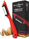 SCHWERTKRONE® Sparschäler [MADE IN SOLINGEN - GERMANY] - Kartoffelschäler Spargelschäler Gemüseschäler Karottenschäler - Sparschäler Links & Rechtshänder - Gurkenschäler Potato Peeler - Obstschäler