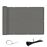 AXT SHADE Balkon Sichtschutz 75x300cm Balkonverkleidung Balkonabdeckung Balkonumspannungen Windschutz,185g/㎡ HDPE,UV-Schutz,für Balkongeländer Garten,Anthrazit
