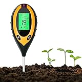 flintronic 4 in 1 Bodentester, Boden-pH-Meter, für Bodenfeuchtigkeit/pH-Tester/Sonnenlicht/Licht, Feuchtigkeitsmesser, für Pflanzenerde, Garten, Bauernhof, Rasen, Gemüsegarten, Oval