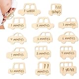 Baby Monthly Signs, Baby Discs, Wooden Baby Growth Cards, Monthly Baby Photo Props, Baby Birth Announcement, Car-Shaped Growth Cards, Wooden Signs, Monthly Cards
