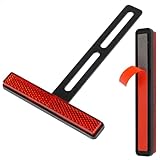 evermotor Universal Motorrad Reflektor Hinten Rückstrahler E4 E-geprüft schmal Rot mit Lange T-Halter Kennzeichen Katzenauge für Motorräder ATV Roller Quad