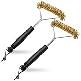 2 Stück Grillbürste Messing, Messingbürste Grill Verbrühungshemmender Messingbürste Klein Pizzaofen Bürste Grill Bürste Ofenbürste für Grillrost Gasgrill Holzkohlegrill Gusseisengrill