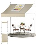Sol Royal Klemmmarkise 1,5m breit ohne Bohren – Klemm-Markise mit Handkurbel Balkon Terrassen Sonnenschutz - Standmarkise Beige UV-Beständig Balkonmarkise zum Klemmen Witterungsbeständig BM3