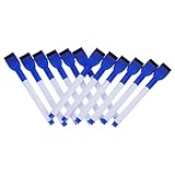 Lurrose 12 Stück Whiteboard-Stift büromaterial Trocken abwischbare Stifte mit Radiergummi Trocken abwischbare Marker für Kleinkinder Whiteboard-Marker für Klassenzimmer Tafelmarker Plastik