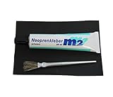 YACHTICON Neopren Reparatur Set für Neoprenanzüge Reparieren von Kite Surf Tauch Bekleidung aus Neopren 35 ml Neoprenkleber + Flicken 10 X 15cm schwarz, Pinsel