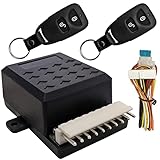 Retoo Universal Auto Zentralverriegelung mit 2 Funkfernbedienung 433 MHz, Universelles Türschloss Langstrecken, Keyless Entry System, Zentralverriegelung Fernbedienung Kit, Wireless, Schlüsselloses