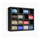 B4Life Krawattenhalter zur Wandmontage, Krawatten-Organizer, schwarze Krawatten-Display-Racks für die Wand, Bambus-Krawatten-Aufbewahrung, Krawattenhalter, Wandhalterung