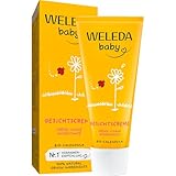 WELEDA Bio Baby Calendula Gesichtscreme - Naturkosmetik Feuchtigkeitscreme mit Mandelöl & Bienenwachs zur Pflege von trockener Haut. Natürliche Gesichtspflege Creme für Babys & Kinder (1x 50ml)