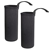 2 Stück Flaschenhülse Neopren Beutel - 750ml Flaschen Thermo-Hülle Taschen Flaschen, Flaschen Wasserflasche Thermo-Hülle Taschen Isolierte für Outdoor Sportarten Camping Wandern Reisen (Schwarz)