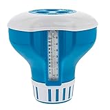 U.S. Pool Supply Großer schwimmender Chlorchemikalienspender mit 48,9 °C Thermometer, 17,8 cm Durchmesser – für 7,6 cm Tabletten – verstellbarer Chemikalienzufuhr Pool-Wartungsschwimmer – Spa,