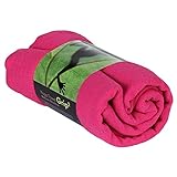 bodhi GRIP2 Yoga Towel | Handtuch mit Anrtirutsch-Noppen (Himbeer-pink) | Mikrofaser-Yogatuch | Rutschfestes Trainings-Handtuch | Ideal für Hot Yoga |Yogamattenauflage | rutschfest & Antibakteriell