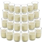 BELLE VOUS Votivkerzen mit Kerzen Glas (24 Stück) - Kerzen Gläser Set - 12h Brenndauer - Teelicht Glas - Tischkerze für Weihnachten Hochzeiten Spas - Nicht parfümiert
