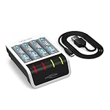 ANSMANN Akku Ladegerät inkl. 4X AA 2100mAh, für 4X AAA AA NIMH NICD Akkus, intelligentes Laden, USB-Eingang, Schnelladen, Entladefunkton, LED-Anzeige