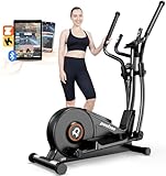 pooboo Ellipsentrainer, elliptisches Trainingsgerät mit 16-stufigem Widerstand und hyperleisem magnetischem Fahrsystem, Ellipsentrainer für Zuhause mit LCD-Monitor und 39,9 cm Schritt, 158,8 kg