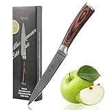 Wakoli EDIB Allzweckmesser 12,5 cm – Damast Küchenmesser mit VG10-Kern & 67 Lagen Stahl I Kompaktes Officemesser mit Holzgriff I Scharfes Gemüsemesser & Obstmesser in Geschenkbox