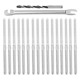 Hohopeti Edelstahl Drahtseil Geländer 1/8 Zoll mit Gewindebolzen und Spanner für Treppengeländer Innen und Außen 20 Stück Kabelgeländer Kit zur Spannungsanpassung ohne Spannschraube