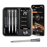 Inkbird INT-14-BW Fleischthermometer kabellos, Smart Grillthermometer WIFI 2.4G und Bluetooth 5.4 Signal 91m, Backofenthermometer Thermometer für Ofen, Grill, Smoker, Rotisserie Airfryer Ofen