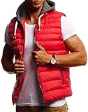 Leif Nelson Herren Weste Outdoor | Stepp Weste Herren & ärmellose Weste Herren | Weste Herren für Outdoor | Westen Herren | ärmellose Fleeceweste Herren | Weste mit Kapuze Herren | Jacke Herren