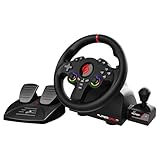 SUBSONIC – Superdrive 220 RS-X Lenkrad – Dual-Joystick-LED-Rennlenkrad mit Schalthebel, 180°-Drehung, Pedalen und Schaltwippen. Für Switch 2/Switch, PS4, PC und Xbox – Schwarz