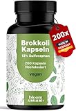 Brokkoli Kapseln - 200x Sulforaphan Hochdosiert - 1000mg pro Tagesportion - 130mg Sulforaphan - Brokkolisprossen - Vegan und produziert in Deutschland - Verpackung kann variieren