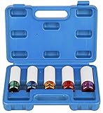 DAYUAN Kraft Schoneinsatz 5 TLG. Stecknüsse Schlagschrauber Nusssätze Schonnüsse Radwechsel Werkzeug 15/17/19/21/22mm